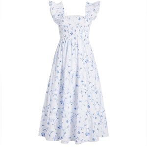 Hill House Nap Dress Blue Botanical M